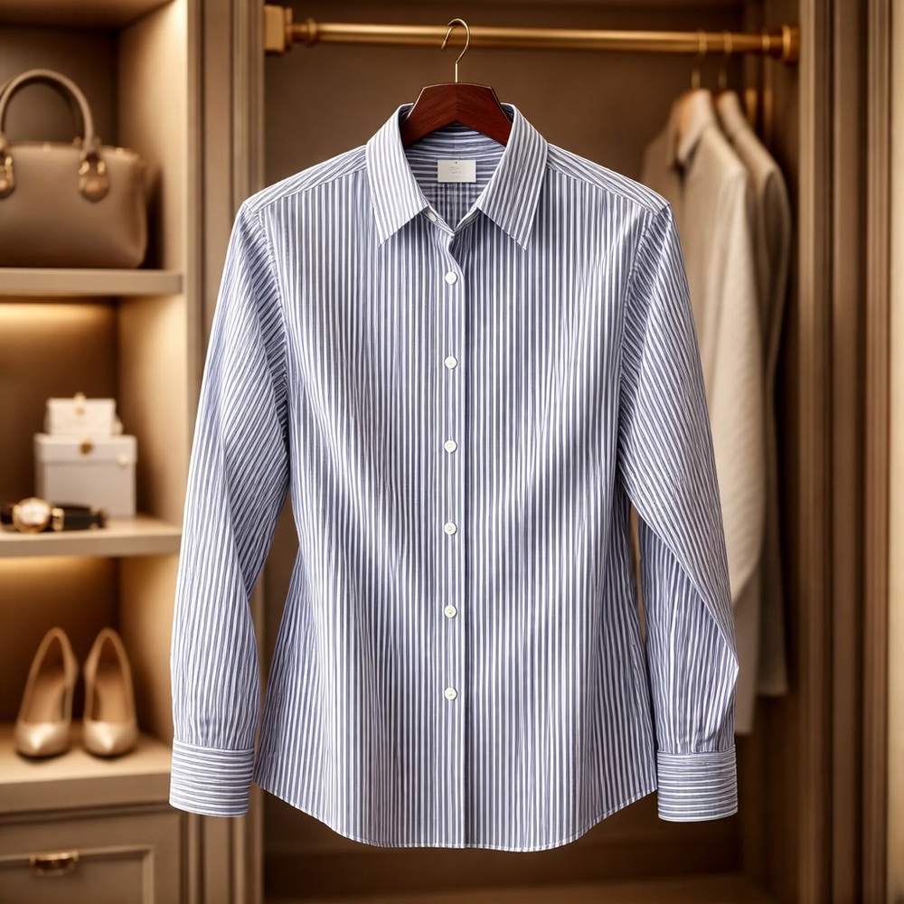 Woman’s Brooks Brothers Blue Striped Shirt